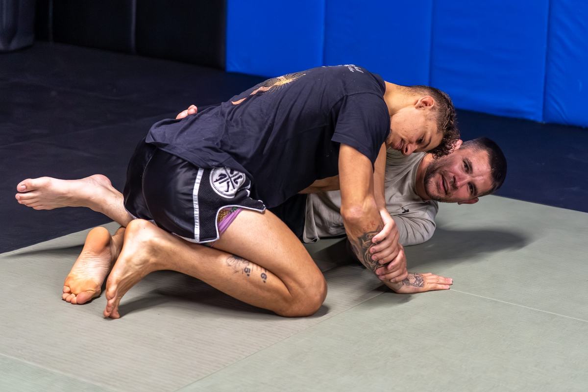Brazilian Jiu-Jitsu sparring on the mat